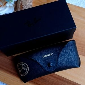 Ray-Ban Chromance eyeglass case,box and cloth